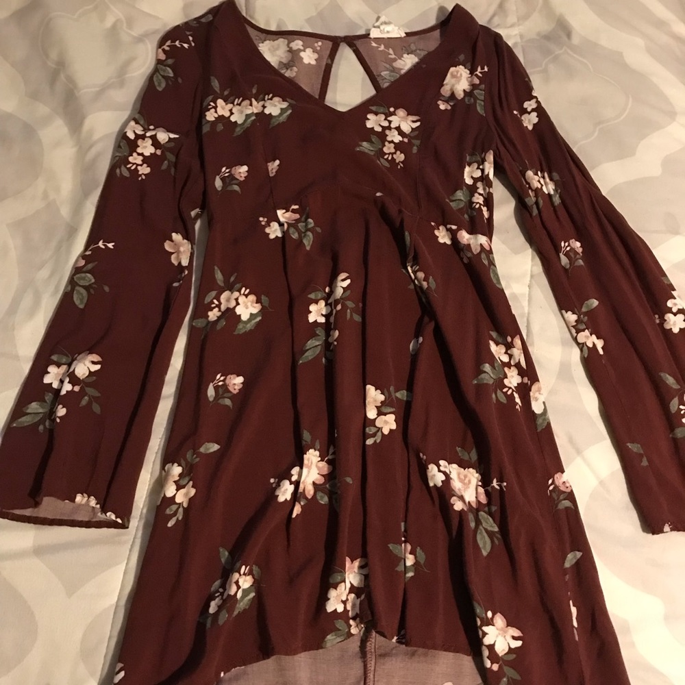 Tillys maroon and floral dress